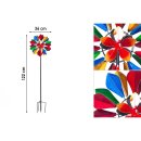 Metal Wind Spinner: Multi-colored Flower Duett